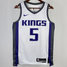 2023/24 Kings FOX #5 White NBA Jerseys 热压