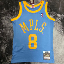 2001/02 Lakers BRYANT #8 Blue Retro NBA Jerseys 热压