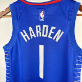 Clippers HARDEN #1 Blue Kids NBA Jersey 热压