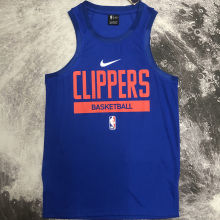 2023/24 Clippers Blue Training Tank Top NBA Jerseys