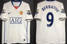 BERBATOV #9 M Utd White Retro Jersey 2008/09 (Have Patch 带 07/08 CHAMPIONS 金 英超双臂章 FA Premier League Font 英超字体 ) ★★