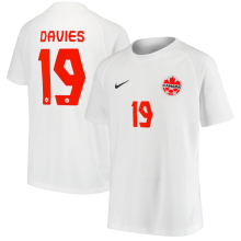 DAVIES #19 Canada Away White Fans Soccer Jersey 2021-2023 ★★