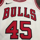 Bulls JDRDAN #45 White NBA Jerseys Hot Pressed