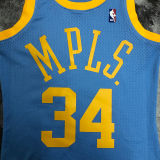 2001/02 Lakers ONEAL #34 Blue Retro NBA Jerseys 热压