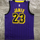 2018 LA Lakers JAMES # 23 Purple Stripe Limited Edition NBA Jerseys Hot Pressed