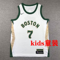 2023/24 Celtics BROWN #7 White Kids City Edition NBA Jerseys 刺绣