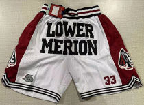 Kobe High School Edition White Four Bags NBA Pants