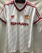 1986-1988 M Utd Away White Retro Soccer Jersey