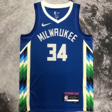 2023 Bucks ANTETOKOUNMPOL #34 Blue City Edition NBA Jerseys