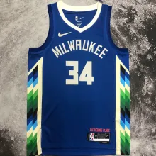 2023 Bucks ANTETOKOUNMPOL #34 Blue City Edition NBA Jerseys