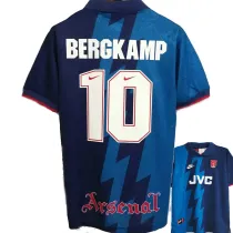 BERGKAMP #10 1995/96 ARS Away Blue Retro Jersey (有背号下英文) ★★