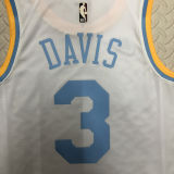 Lakers DAVIS #3 White Retro NBA Jerseys