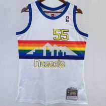 1991/92 Nuggets MUTOMBO #55 White Retro NBA Jerseys 热压