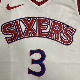 76ers IVERSON #3 Retro White NBA Jerseys