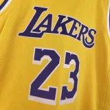 Lakers JAMES #23 Yellow Kids NBA Jersey 热压