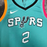 Spurs LEONARD #2 Light Green City Edition NBA Jerseys
