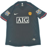 2007-08 M Utd Away Black Retro Soccer Jersey