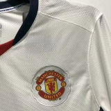 2008/09 M Utd Away White Long Sleeve Retro Soccer Jersey