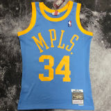 2001/02 Lakers ONEAL #34 Blue Retro NBA Jerseys 热压