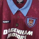 1995/97 West Ham Home Retro Long Sleeve Jersey