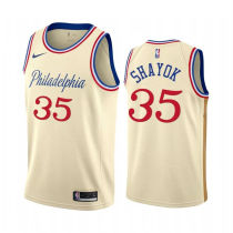 2024 76ers SHAYOK #35 Khaki NBA Jerseys