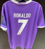 RONALDO # 7 RM Purple UCL FINAL CARDIFF 2017 Retro Jersey 2016/17 (Have All Patch) (2016+11) 全套章 +2017胸前小字 ★★