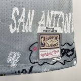 1902/03 Spurs PARKER #33 Grey Retro NBA Jerseys 热压