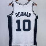 1993/94 Spurs ROOMAN #10 White Retro NBA Jerseys热压