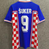 1998 Croatia Away Blue Retro Soccer Jersey