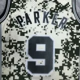 2013/14 Spurs PARKER #9 Camo Retro NBA Jerseys 热压