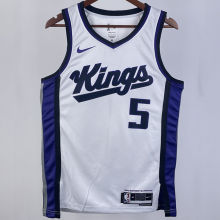 2023/24 Kings FOX #5 White NBA Jerseys 热压