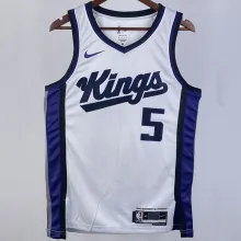 2023/24 Kings FOX #5 White NBA Jerseys 热压