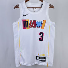 2023/24 Miami Heat WADE #3 White NBA Jerseys