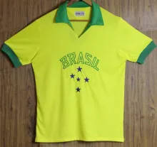 1958 Brazil Home Yellow Retro Soccer Jersey