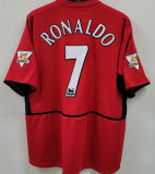 2002/04 M Utd Home Long Sleeve Retro Soccer Jersey