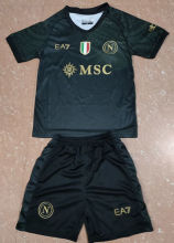 2023/24 Napoli Third Black Kids Soccer Jersey 带胸前金章