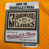 1999/00 Lakers ONEAL #34 Yellow Retro NBA Jerseys 热压