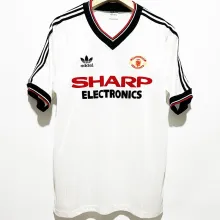 1982/83 M Utd Away White Retro Soccer Jersey