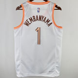 2023/24 Spurs WEMBANYAMA #1 White City Edition NBA Jerseys