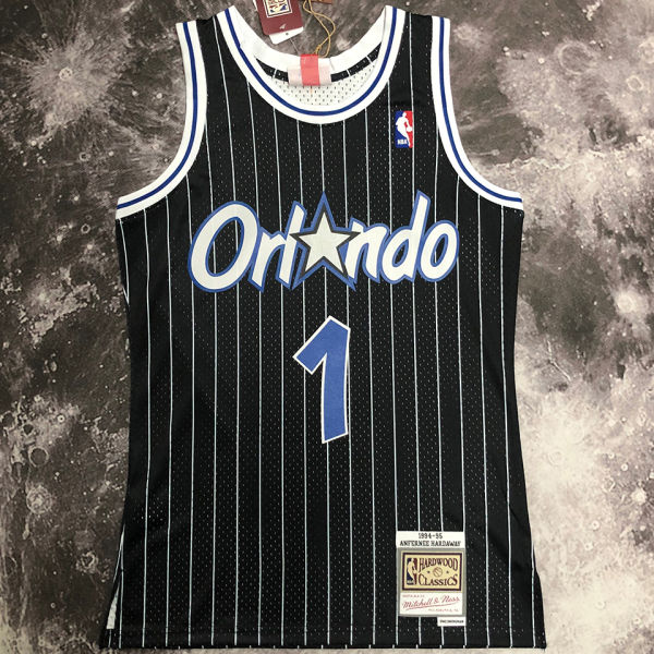 1994/95 Magic HARDAWAY #1 Black Retro NBA Jerseys 热压