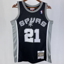 1998/99 Spurs DUNCAN #21 Black Retro NBA Jerseys 热压