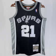1998/99 Spurs DUNCAN #21 Black Retro NBA Jerseys 热压