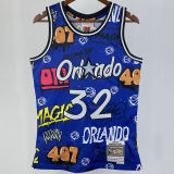 1994/95 Hawks ONEAL #32 Blue Retro NBA Jerseys 热压