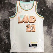 Cleveland JAMES #23 White City Edition NBA Jerseys