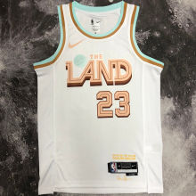 Cleveland JAMES #23 White City Edition NBA Jerseys