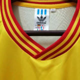 1990 Colombia Away Yellow Retro Soccer Jersey