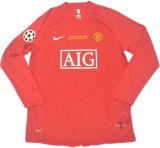RONALDO #7 2007-08 M Utd Home Red Long Sleeve Retro Jersey UCL Version胸前绣欧冠决赛字欧冠字体有球 ★★