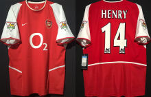 HENRY #14 ARS Home Retro Jersey 2002/04 (Have Patch 带 2001-2002 金双臂章 FA Premier League Font 英超字体 ) ★★
