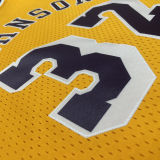 1984/85 Lakers JOHNSON #32 Retro Yellow NBA Jerseys热压