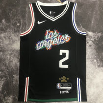 Clippers LEONARD #2 Black City Edition NBA Jerseys